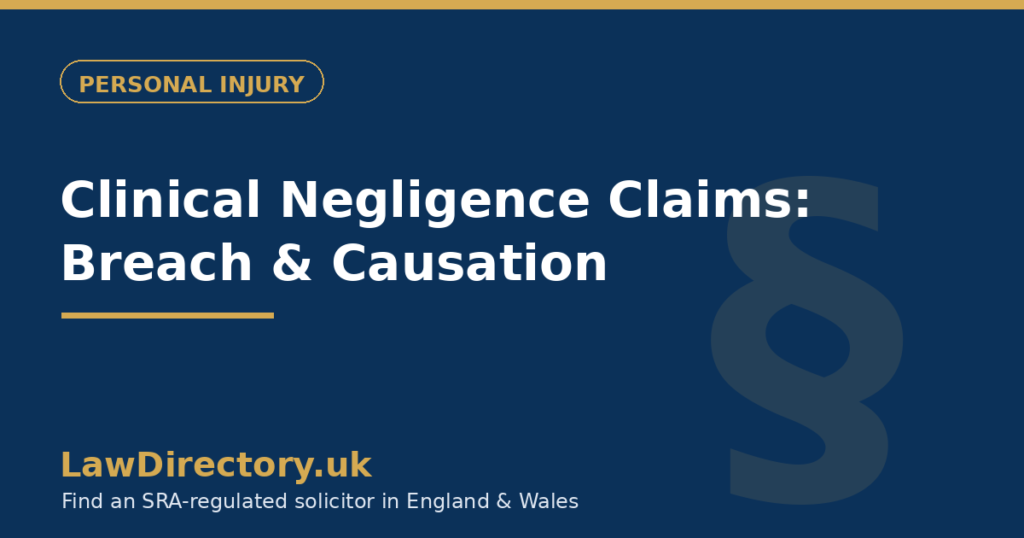 Clinical Negligence Claims: Proving Breach of Duty & Causation — LawDirectory.uk